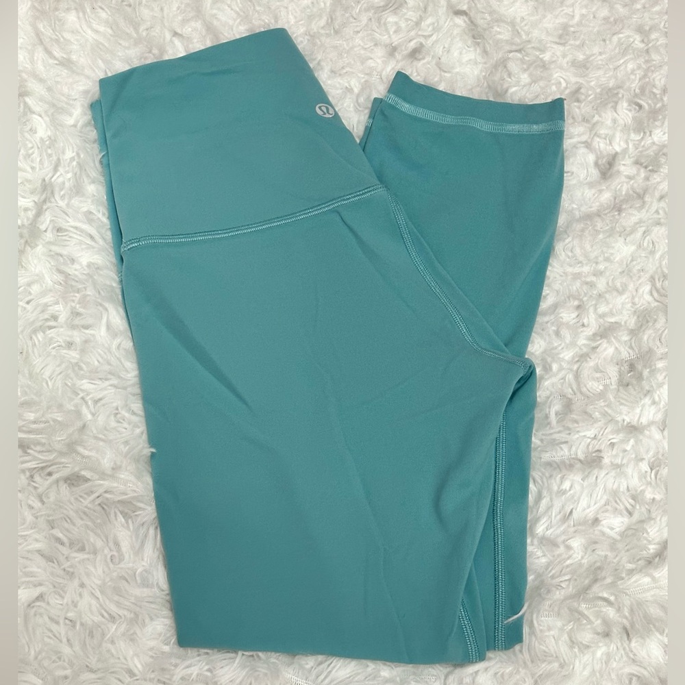 RARE Lululemon tiffany blue tidewater teal align leggings size 6 inseam 25”
